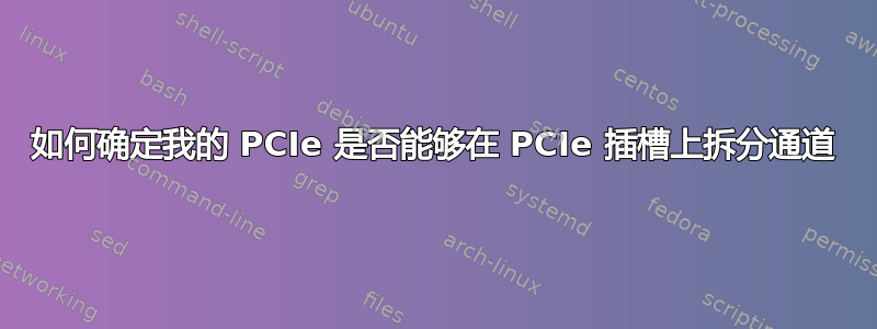 如何确定我的 PCIe 是否能够在 PCIe 插槽上拆分通道