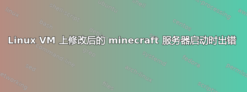 Linux VM 上修改后的 minecraft 服务器启动时出错