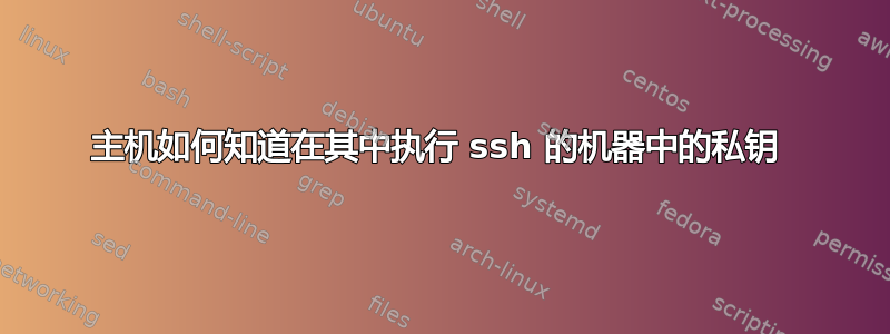 主机如何知道在其中执行 ssh 的机器中的私钥 