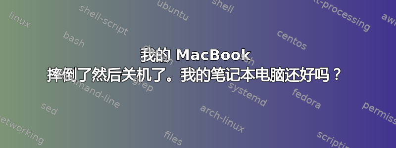 我的 MacBook 摔倒了然后关机了。我的笔记本电脑还好吗？