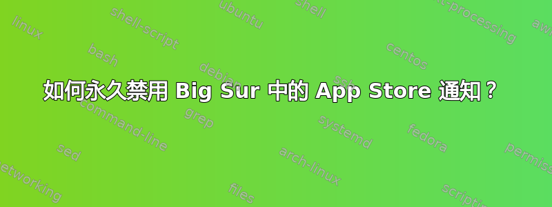 如何永久禁用 Big Sur 中的 App Store 通知？