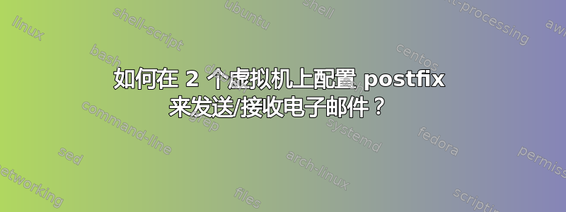 如何在 2 个虚拟机上配置 postfix 来发送/接收电子邮件？