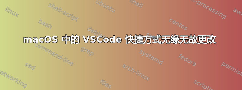 macOS 中的 VSCode 快捷方式无缘无故更改