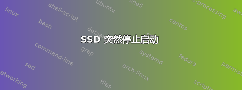 SSD 突然停止启动