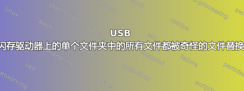 USB 闪存驱动器上的单个文件夹中的所有文件都被奇怪的文件替换