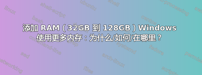 添加 RAM（32GB 到 128GB）Windows 使用更多内存：为什么/如何/在哪里？