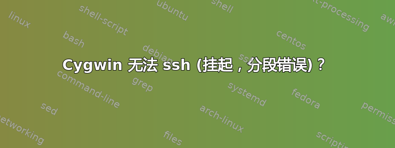 Cygwin 无法 ssh (挂起，分段错误)？