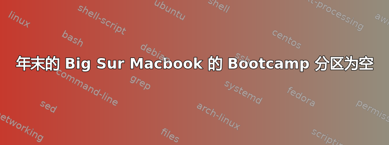 2013 年末的 Big Sur Macbook 的 Bootcamp 分区为空