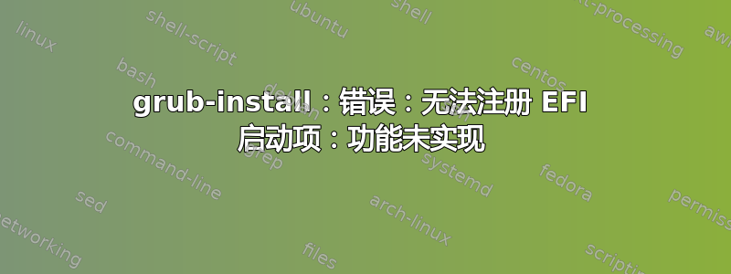 grub-install：错误：无法注册 EFI 启动项：功能未实现