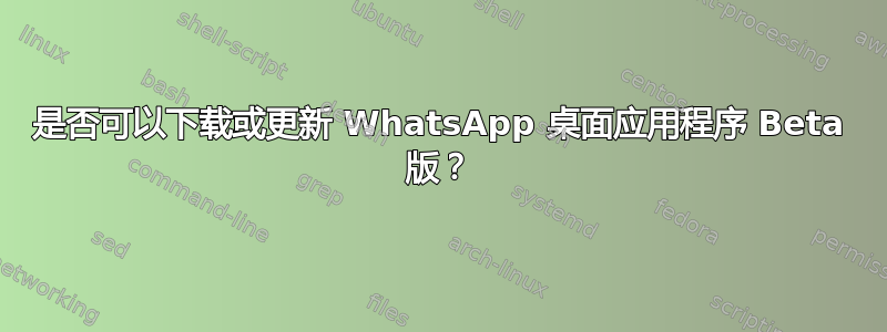 是否可以下载或更新 WhatsApp 桌面应用程序 Beta 版？