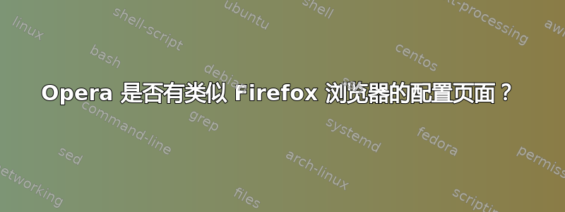 Opera 是否有类似 Firefox 浏览器的配置页面？