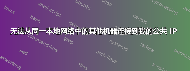 无法从同一本地网络中的其他机器连接到我的公共 IP