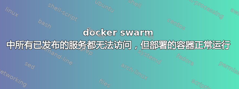 docker swarm 中所有已发布的服务都无法访问，但部署的容器正常运行