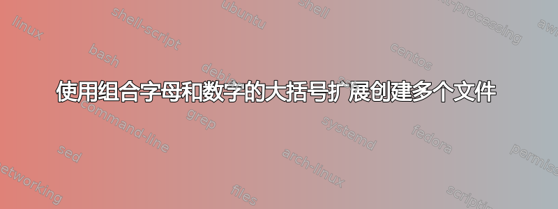 使用组合字母和数字的大括号扩展创建多个文件