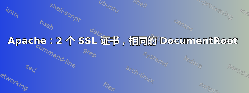 Apache：2 个 SSL 证书，相同的 DocumentRoot