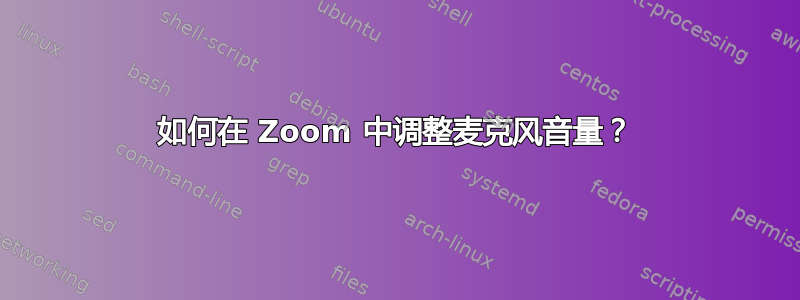 如何在 Zoom 中调整麦克风音量？