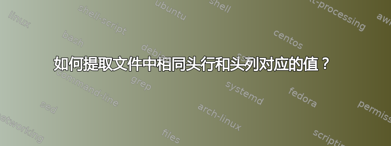 如何提取文件中相同头行和头列对应的值？