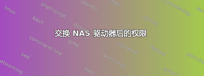 交换 NAS 驱动器后的权限