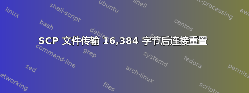 SCP 文件传输 16,384 字节后连接重置