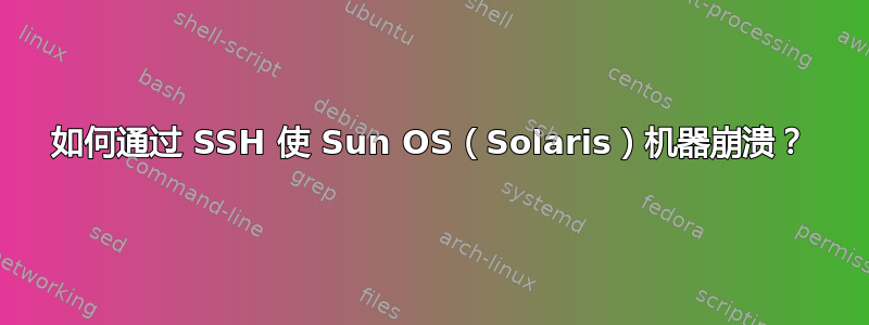 如何通过 SSH 使 Sun OS（Solaris）机器崩溃？