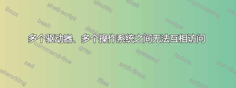 多个驱动器、多个操作系统之间无法互相访​​问