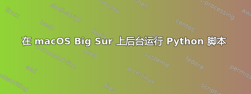 在 macOS Big Sur 上后台运行 Python 脚本