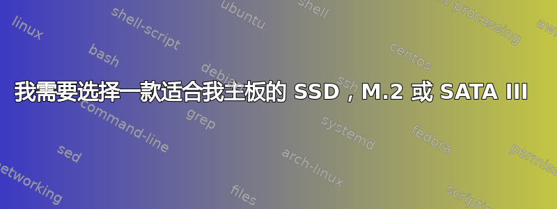 我需要选择一款适合我主板的 SSD，M.2 或 SATA III 