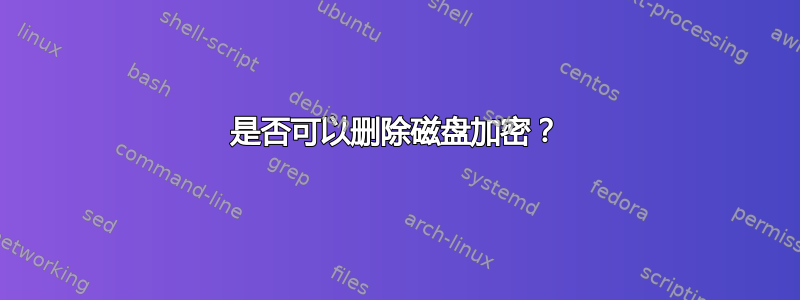 是否可以删除磁盘加密？