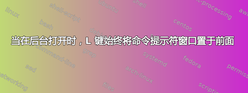 当在后台打开时，L 键始终将命令提示符窗口置于前面