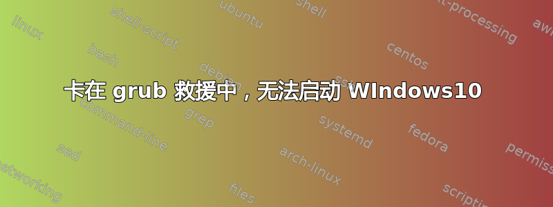 卡在 grub 救援中，无法启动 WIndows10