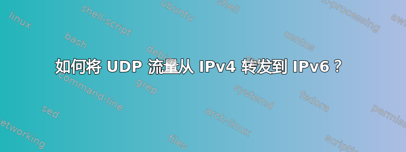 如何将 UDP 流量从 IPv4 转发到 IPv6？