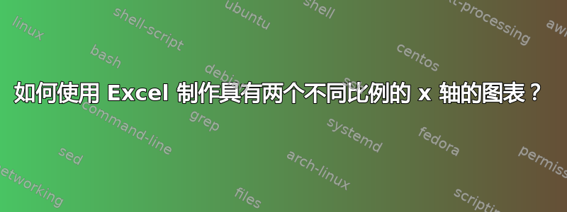 如何使用 Excel 制作具有两个不同比例的 x 轴的图表？