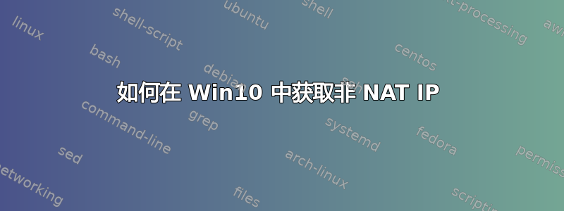 如何在 Win10 中获取非 NAT IP