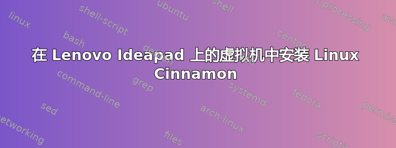 在 Lenovo Ideapad 上的虚拟机中安装 Linux Cinnamon