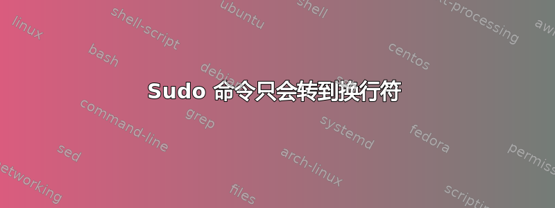 Sudo 命令只会转到换行符