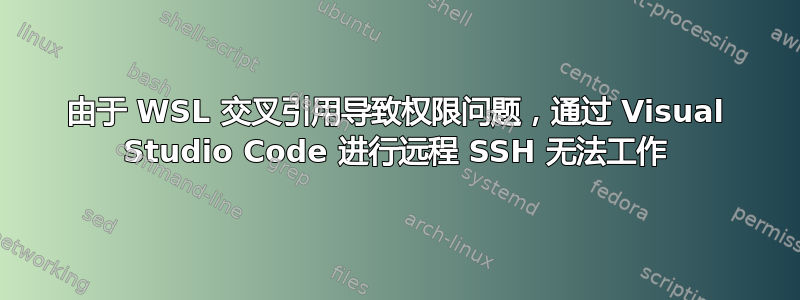 由于 WSL 交叉引用导致权限问题，通过 Visual Studio Code 进行远程 SSH 无法工作