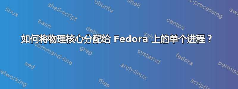 如何将物理核心分配给 Fedora 上的单个进程？