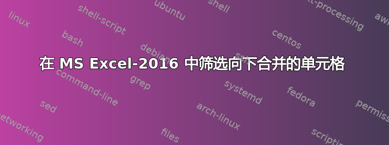 在 MS Excel-2016 中筛选向下合并的单元格