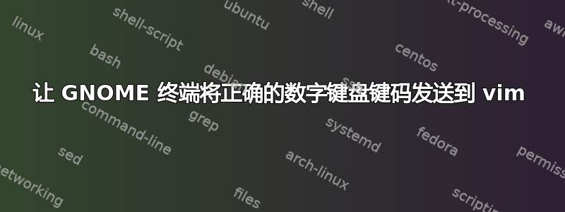 让 GNOME 终端将正确的数字键盘键码发送到 vim