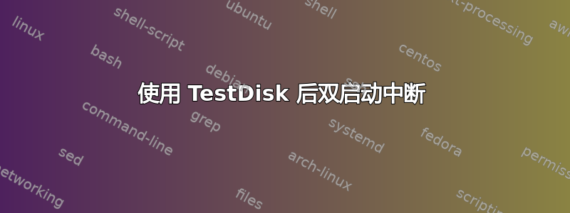 使用 TestDisk 后双启动中断