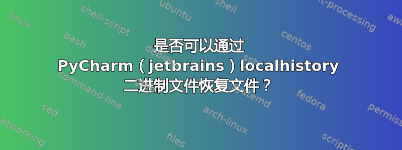 是否可以通过 PyCharm（jetbrains）localhistory 二进制文件恢复文件？