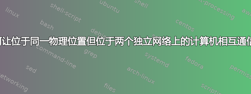 如何让位于同一物理位置但位于两个独立网络上的计算机相互通信？