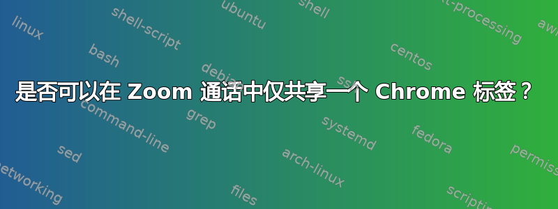 是否可以在 Zoom 通话中仅共享一个 Chrome 标签？