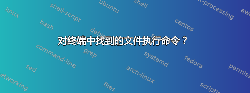 对终端中找到的文件执行命令？