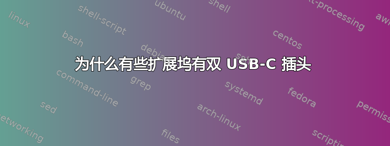 为什么有些扩展坞有双 USB-C 插头