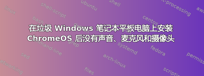 在垃圾 Windows 笔记本平板电脑上安装 ChromeOS 后没有声音、麦克风和摄像头