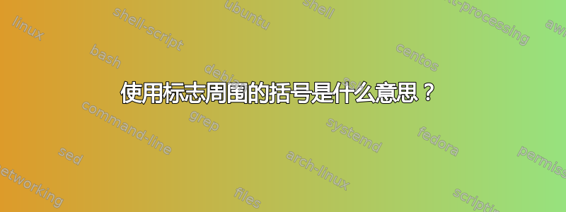 使用标志周围的括号是什么意思？