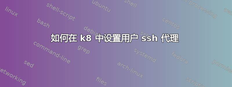 如何在 k8 中设置用户 ssh 代理