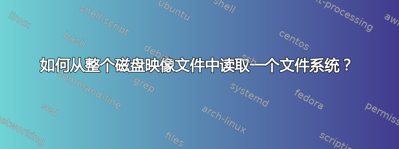 如何从整个磁盘映像文件中读取一个文件系统？