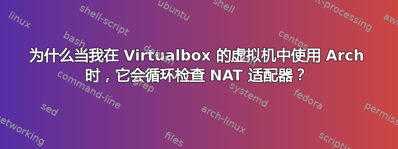 为什么当我在 Virtualbox 的虚拟机中使用 Arch 时，它会循环检查 NAT 适配器？